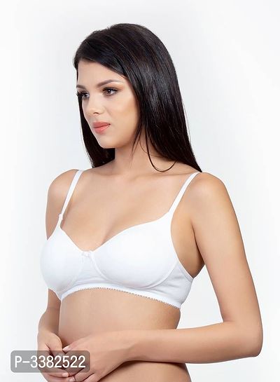 Non-Padded Wirefree Cotton White Minimizer Bra-thumb3