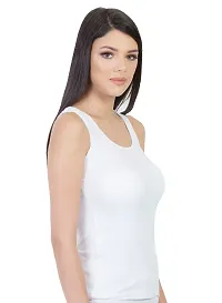 White Round neck Cotton Camisole-thumb2