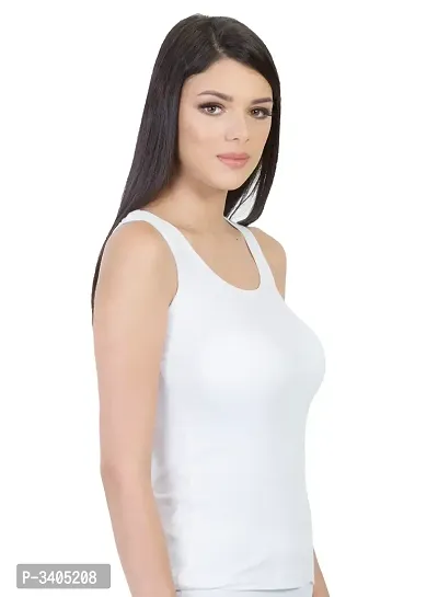 White Round neck Cotton Camisole-thumb3