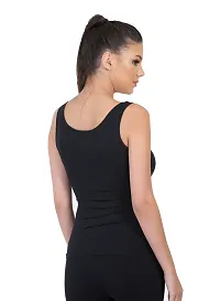 Round-neck Black Cotton Camisole-thumb1