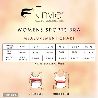 ENVIE Women's Cotton Padded Sports Bra/Removable Pad, Cross Back, Full Coverage, Non-Wired, T-Shirt Type Bra/Workout/Yoga Ladies Inner Wear Daily Use Sports Bra-thumb5