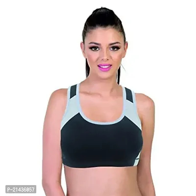 Envie Women's Cotton Padded Sports Bra/Removable Pad, Racerback, Full Coverage, Non-Wired, T-Shirt Type Bra/Workout/Yoga Ladies Inner Wear Daily Use Sports Bra-thumb3