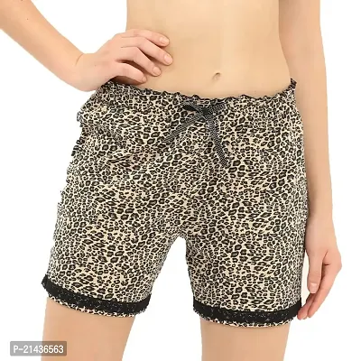 ENVIE Women's Casual wear Female Shorts_Ladies Stylish Night/Sleep Wear,Girls Stretchy Regular Bottom Printed Shorts (Print and Color May Be Vary) M