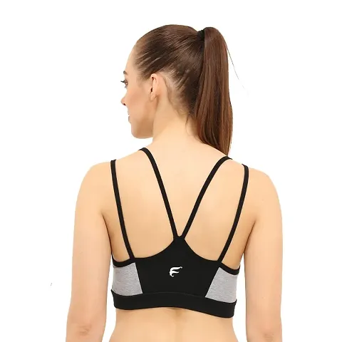 Envie Women's Cotton Padded Sports Bra/Removable Pad, Cross Back, Full Coverage, Non-Wired, T-Shirt Type Bra/Workout/Yoga Ladies Inner Wear Daily Use Sports Bra