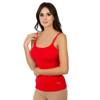 Envie Women's Basic Solid Cotton Camisole Girls Scoop Neck Slip with Adjustable and Detachable Soft Strap/Ladies Stylish Casual Cami Tank Top.-thumb1