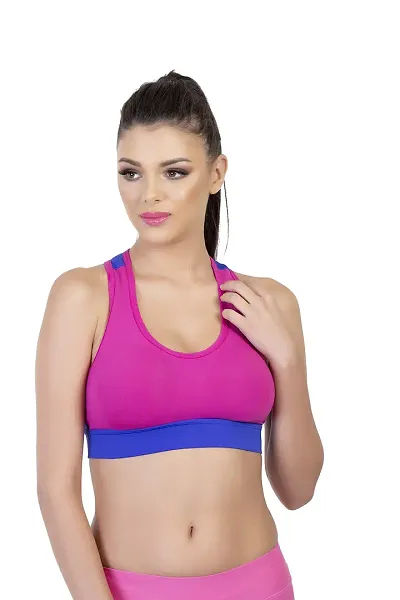 ENVIE Women's Racerback Sports Bra/Full Coverage, Non-Padded, Non-Wired/Workout/Yoga/Exercise/Running, Inner Wear for Ladies T-Shirt Type Bra