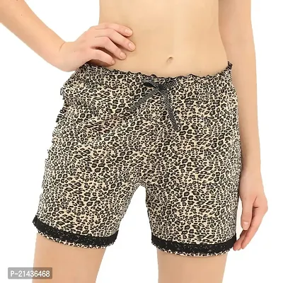 ENVIE Women's Casual wear Female Shorts_Ladies Stylish Night/Sleep Wear,Girls Stretchy Regular Bottom Printed Shorts (Print and Color May Be Vary) XXL