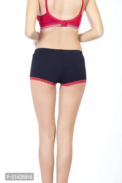 Envie Women's Mini Lace Cotton Shorts, Girls Stretchy Bottom Wear Ladies Stylish Night/Sleep Shorts-thumb4