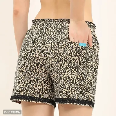 ENVIE Women's Casual wear Female Shorts_Ladies Stylish Night/Sleep Wear,Girls Stretchy Regular Bottom Printed Shorts (Print and Color May Be Vary)-thumb2