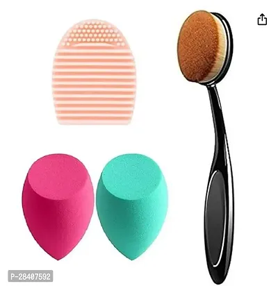 Aadav Multipurpose Makeup Brush Blender And Egg Brush Scrubber Sets Cosmetic And Beauty Blender Tools Pack Of 4