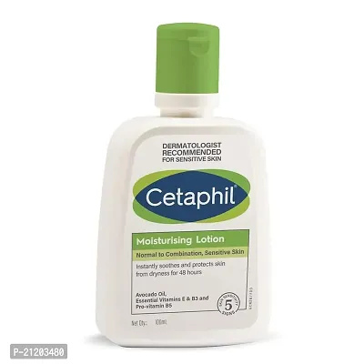 Cetaphil Moisturizing Lotion for Normal to Combination, Sensitive Skin| 100 ml| Moisturizer with Niacinamide, Panthenol| Non-greasy, Wonrsquo;t Clog Pores|...-thumb0