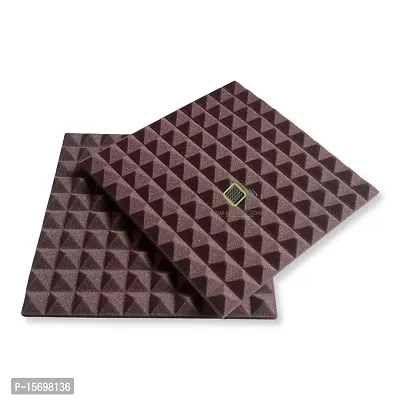 YGM Acoustic Foams? Pyramid Soundproofing Studio (Set of 6) Acoustic Foam 1'x1' - 1 Inches (Coffee)-thumb2