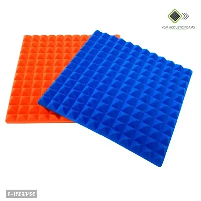 YGM Acoustic Foams? Pyramid Soundproofing Studio (Set of 6) Acoustic Foam 1'x1' - 1 Inches (Blue)-thumb3