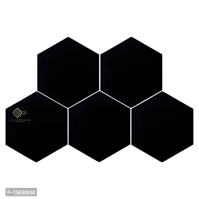 YGM Acoustic Foams? Professional Hexagon Acoustic Foam Panels, Absorption Panel, 12 X 12 X 1 High Density Edge Wall Tiles for Acoustic Treatment, (Set of 5) (Black)-thumb0