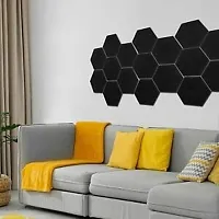 YGM Acoustic Foams? Professional Hexagon Acoustic Foam Panels, Absorption Panel, 12 X 12 X 1 High Density Edge Wall Tiles for Acoustic Treatment, (Set of 5) (Black)-thumb3