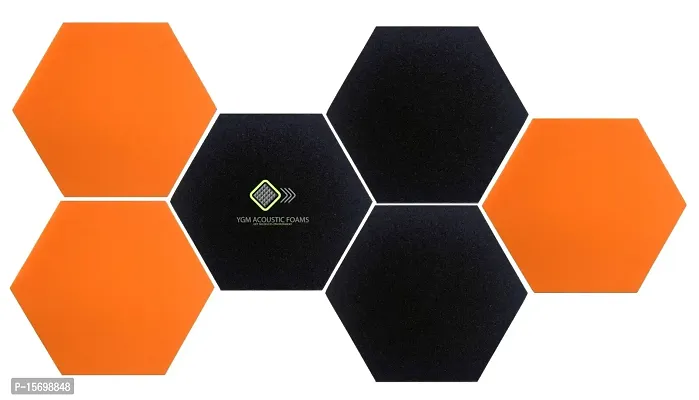 YGM Acoustic Foams? Professional Hexagon Acoustic Foam Panels, Absorption Panel, 12 X 12 X 1 High Density Edge Wall Tiles for Acoustic Treatment, (Set of 5) (Black)-thumb5