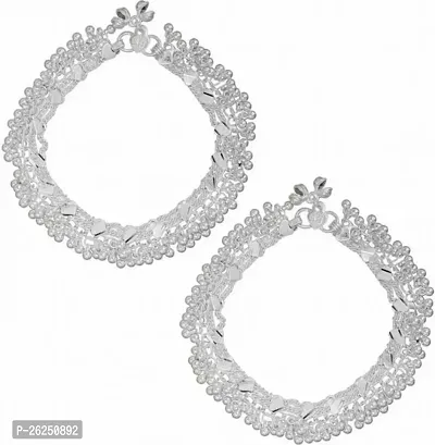 Shimmering Silver Plated Anklet For Women