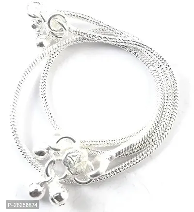 Shimmering Silver Plated Anklet For Women-thumb0