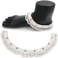 Shimmering Silver Plated Anklet For Women-thumb1