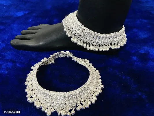 Shimmering Silver Plated Anklet For Women