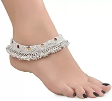 Shimmering Silver Plated Anklet For Women-thumb1
