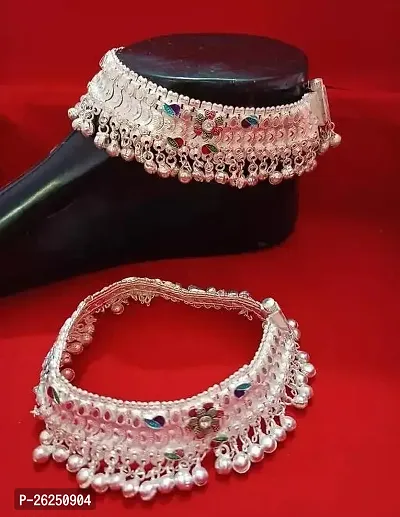 Shimmering Silver Plated Anklet For Women