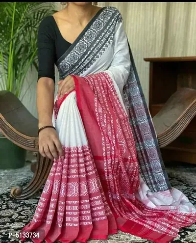 Latest Attractive Cotton Saree with Blouse piece-thumb0