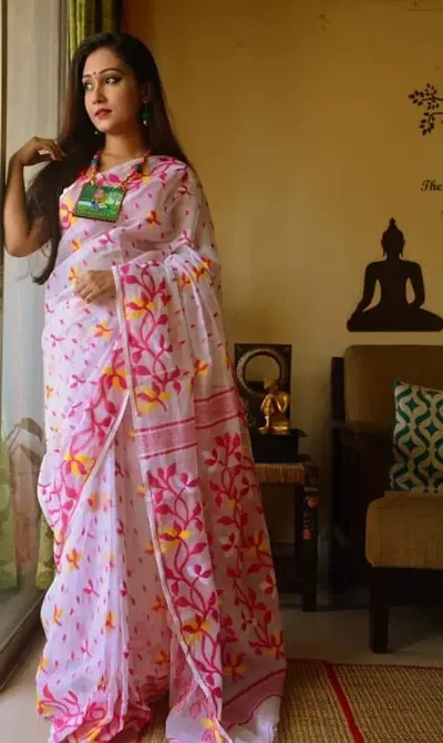 Attractive Bengali Cotton Silk Jamdani Sarees