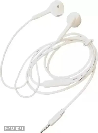 Stylish White In-ear Wired - 3.5 MM Single Pin Headphones With Microphone-thumb0