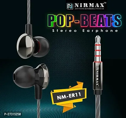 Stylish Black In-ear Wired - 3.5 MM Single Pin Headphones With Microphone