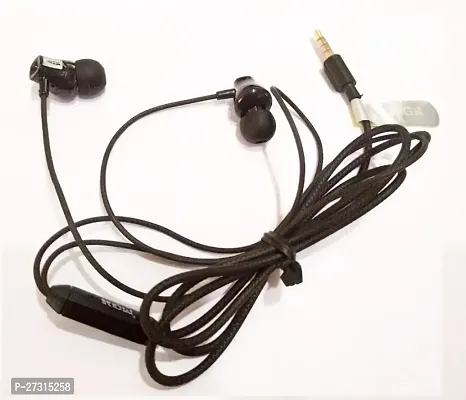 Stylish Black In-ear Wired - 3.5 MM Single Pin Headphones With Microphone