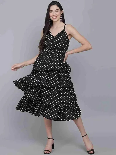 Frill Dress For Women -Black