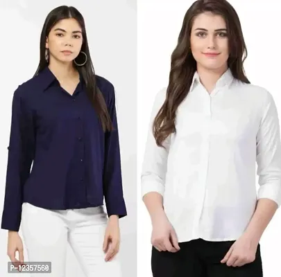 Classic Cotton Shirts for Women, Pck of 2-thumb0