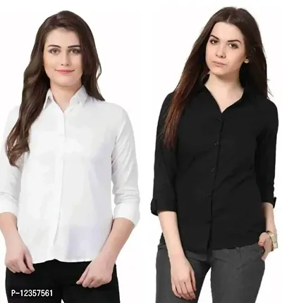 Classic Cotton Shirts for Women, Pck of 2