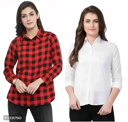 Classic Cotton Shirts for Women, Pck of 2