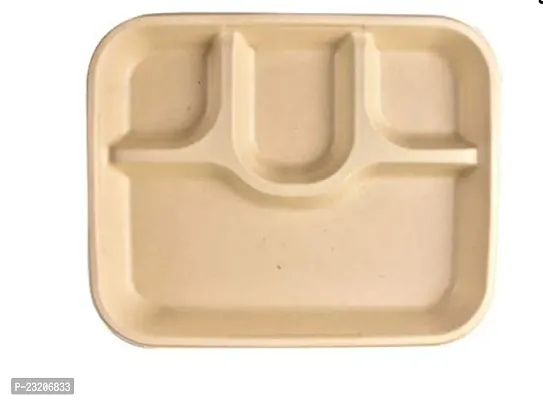 Disposable Bagasse Pulp Molded Partition Party Plates Pack of 25