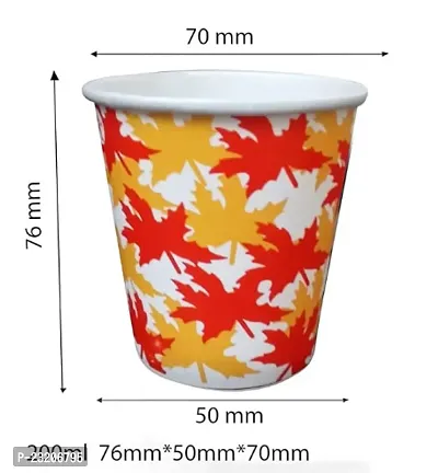 Pack of 100 Disposable Luxury VIP Red Paper Cup for Hot Coffee Drinks for Party 200 ml-thumb0