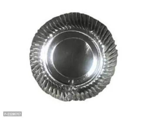 PAPER PLATES Papers Generic Silver Paper Plates Size 8 inch 180GSM 50Pcs-thumb0