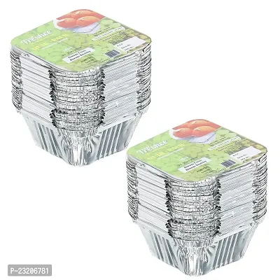 Freshee Aluminium Silver Foil Containers with Lid 120ml 250ml Disposable Food Containers For Food Delivery and Parcels 25pcs each