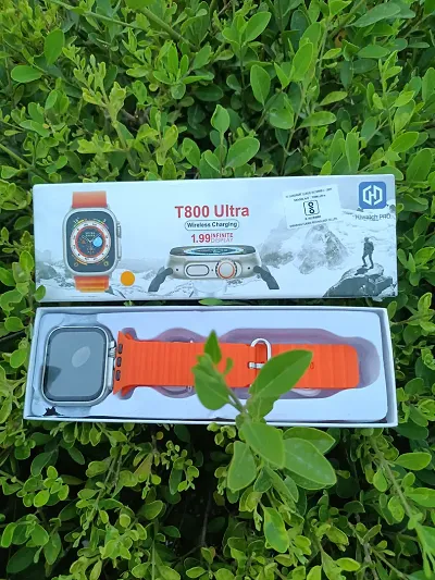 T800 Ultra Smart Watch with Dual Strap Full Screen Waterproof Touch Display Bluetooth Calling Compatible with All Android iOS (orange) Sleek and Stylish Design