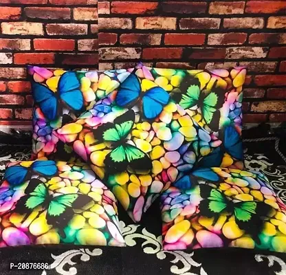Stylish Multicoloured Satin Striped Cushion Covers