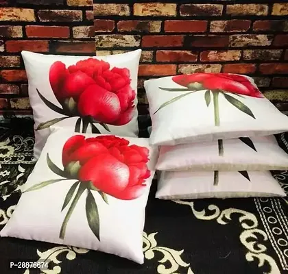 Stylish White Satin Printed Cushion Covers