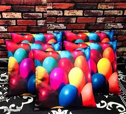 Stylish Multicoloured Satin Printed Cushion Covers