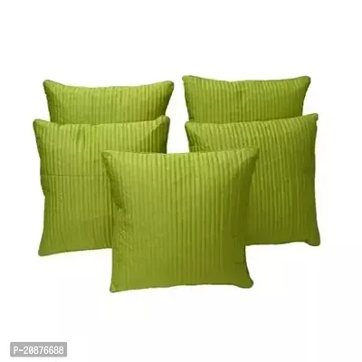 Stylish Green Polyester Striped Cushion Covers