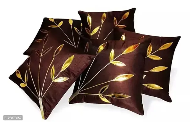 Stylish Brown Polyester Printed Cushion Covers