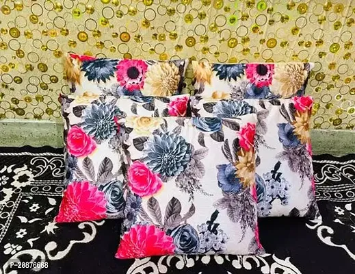 Stylish Multicoloured Satin Printed Cushion Covers
