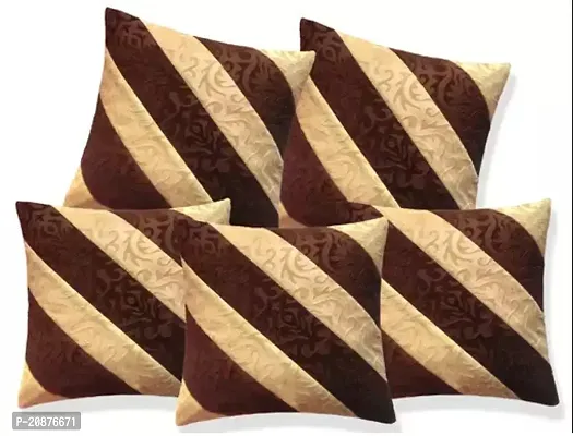 Stylish Brown Velvet Printed Cushion Covers