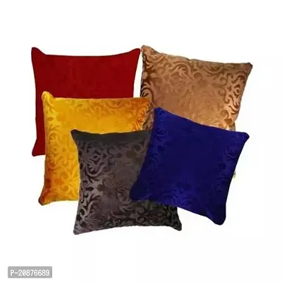 Stylish Multicoloured Velvet Striped Cushion Covers-thumb0