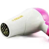Professional Men's and Women's Folding Hair Dryer 1000W with 2 Speed Control Hair Dryer (White Pink, White Blue)-thumb1