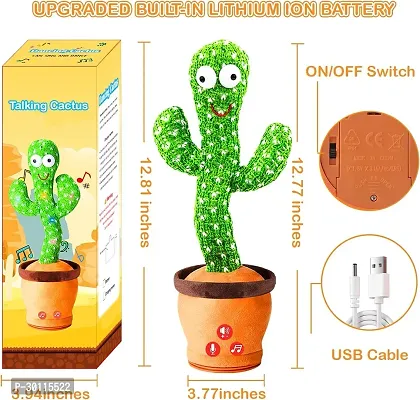 Rechargeable Talking Dancing Sing Wriggle  Singing Recording Repeat Cactus for Kids-thumb3